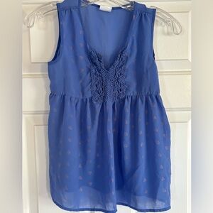 Girls sheer sleeveless blouse, loose fitting (fits like size 12)